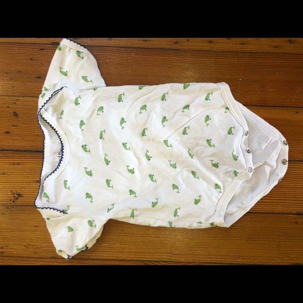 Ollie & Bess nautical Whale onesie, 9-12m